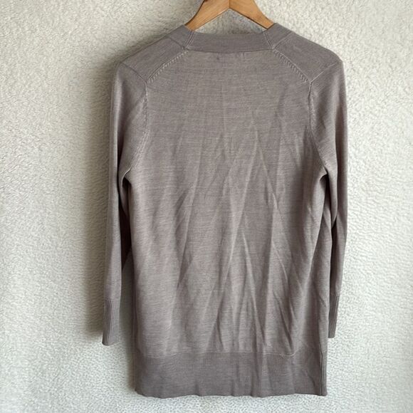 Nordstrom Merino Wool Blend Open Cardigan Sweater Womens XS‎ Taupe - Picture 5 of 6